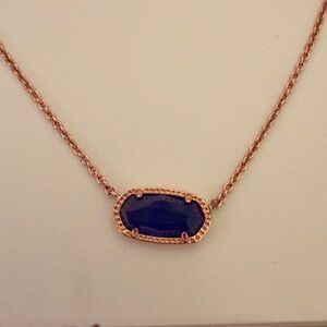 Kendra Scott Rose Gold Blue Necklace